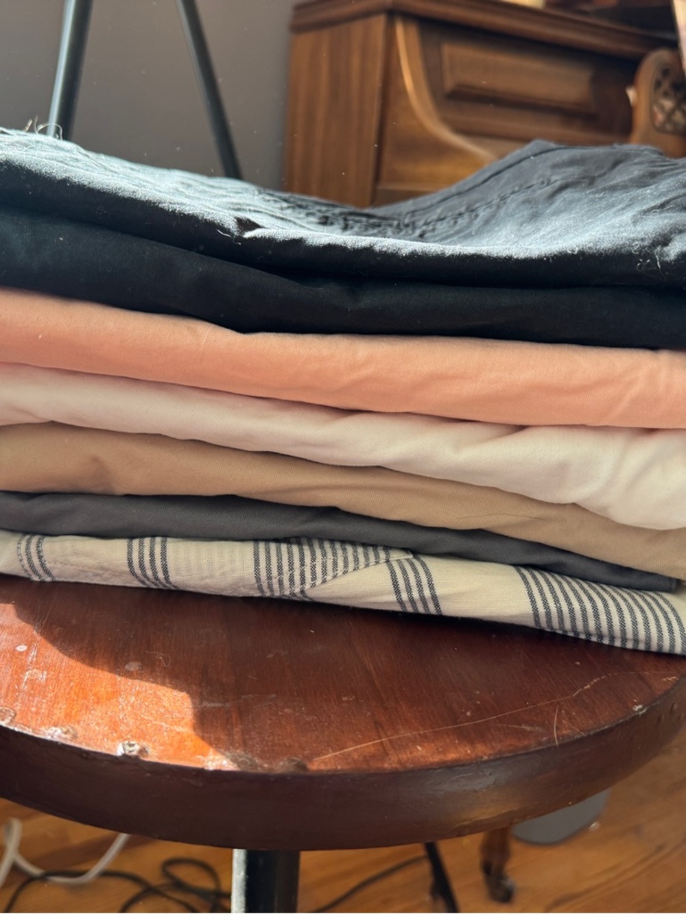 Assorted Neutral Shorts Stack - Black, Peach, Cream, Gray, Striped